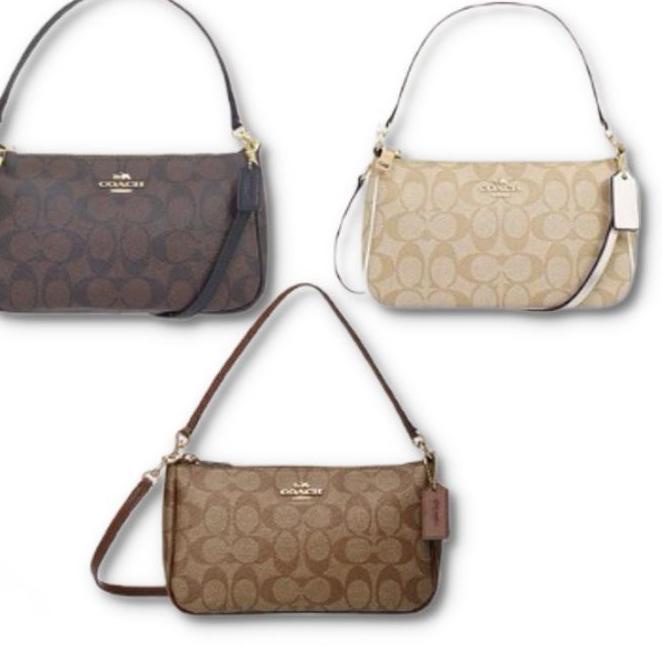 PRODUCT TERLARIS Tote COaCH Pouch Mini 2 tali Bahan Kanvas + Sertifikat Tas Selempang wanita import 