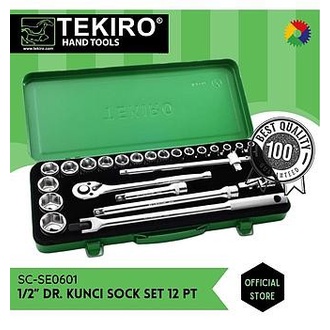 TEKIRO SC-SE0601 1/2&quot; DR. SOCKET SET 12 PT 3/8&quot; - 1 1/4&quot; SAE 24 PCS