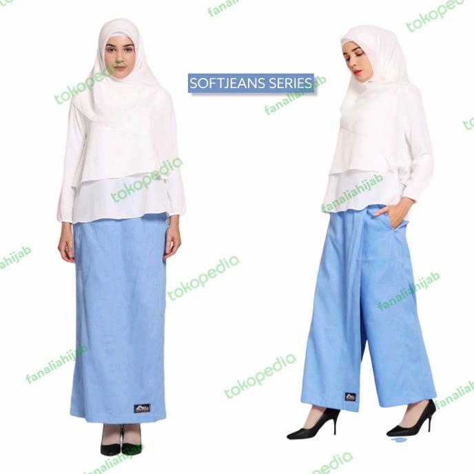 Rok Celana Casual Muslimah Rickyriez Bahan Softjeans Premium