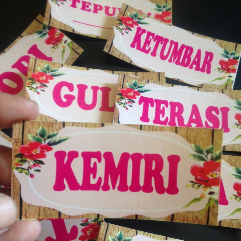 (KODE P22) STIKER BUMBU | LABEL BUMBU | STIKER BUMBU DAPUR | NAMA BUMBU | STIKER WATERPROOF | STIKER