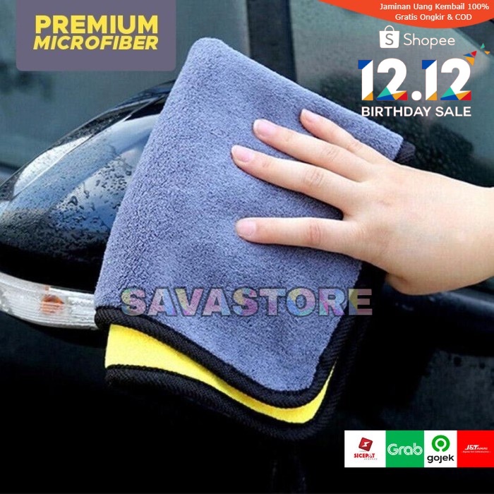 Kain Lap Microfiber Premium Tebal dan Berpori-pori Anti Goresan