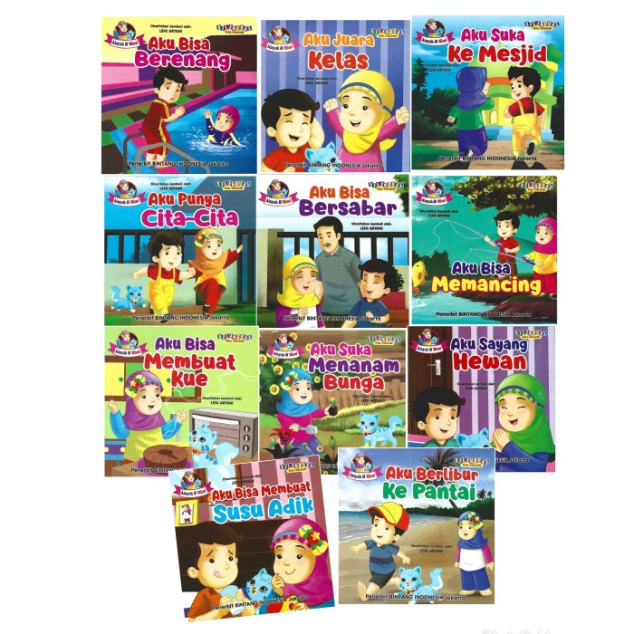 Buku Cerita Anak Muslim Seri Aisyah &amp; Mimi - Full Colour Bilingual - TBS