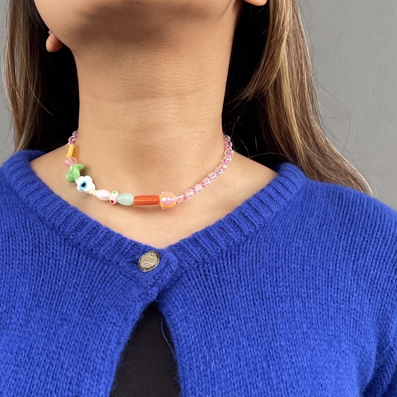 Mixed candy beaded choker / kalung manik / beads choker