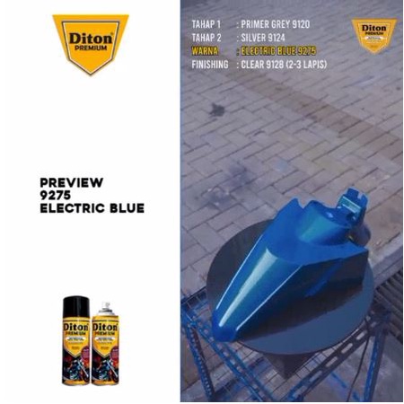 Pilox Diton Premium Electric Blue 9275 400ml Biru Metallic Metalik Cat Semprot Tahan Bensin