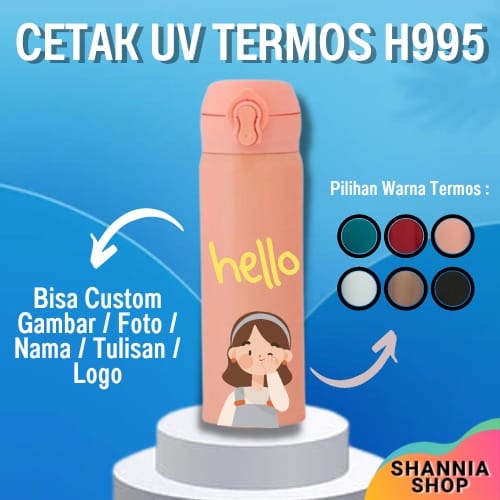 CUSTOM [ NAMA / LOGO ]  H995 Termos Air Panas Mini Niagara 400ml / LASER GRAFIR / UV PRINT / PROMOSI SOUVENIR HAMPERS