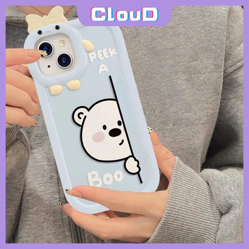 Soft Case Tpu Motif Kartun Beruang Anjing 3D Untuk iPhone 7Plus 11 13 12 14 Pro Max X XR XS Max 8 7 6s 6 14 Plus SE 2020