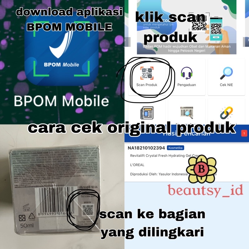 [ESTI KOSMETIK] LOREAL REVITALIFT CRYSTAL GEL CREAM ORIGINAL 50ML, 15 ML KRIM MOISTURIZER - PELEMBAB