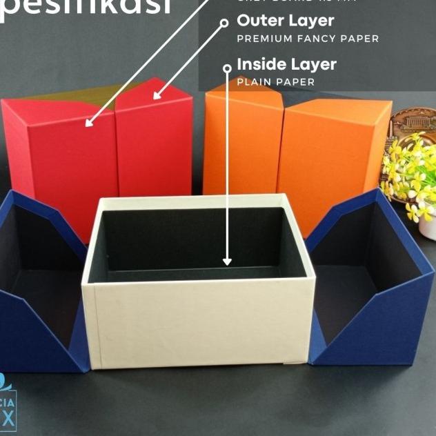 

BOX HAMPER - HARDBOX - KOTAK KADO - ukuran 25 cm x 20 cm x 12 cm - Merah Gold