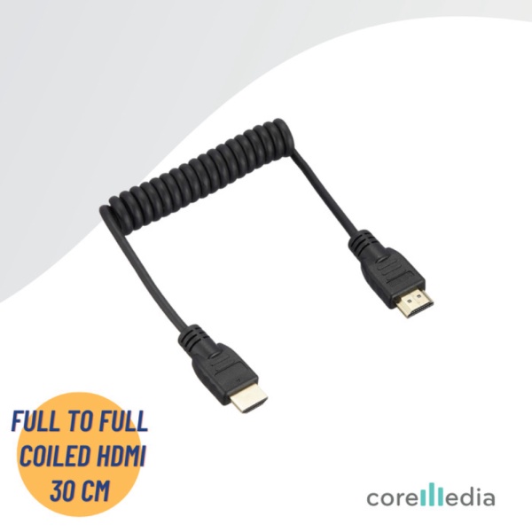 Full HDMI to Full HDMI Coiled Cable 30cm extended to 80cm Diskon