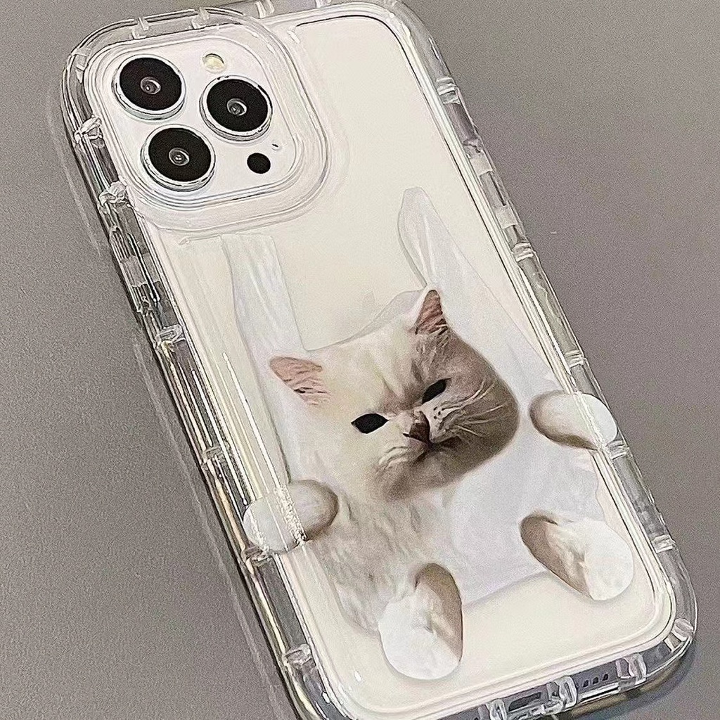 Soft Case Silikon TPU Transparan Motif Anjing Dan Kucing Untuk IPhone 14 13 12 11 Pro XS Max XR X 8 7 6 6S Plus