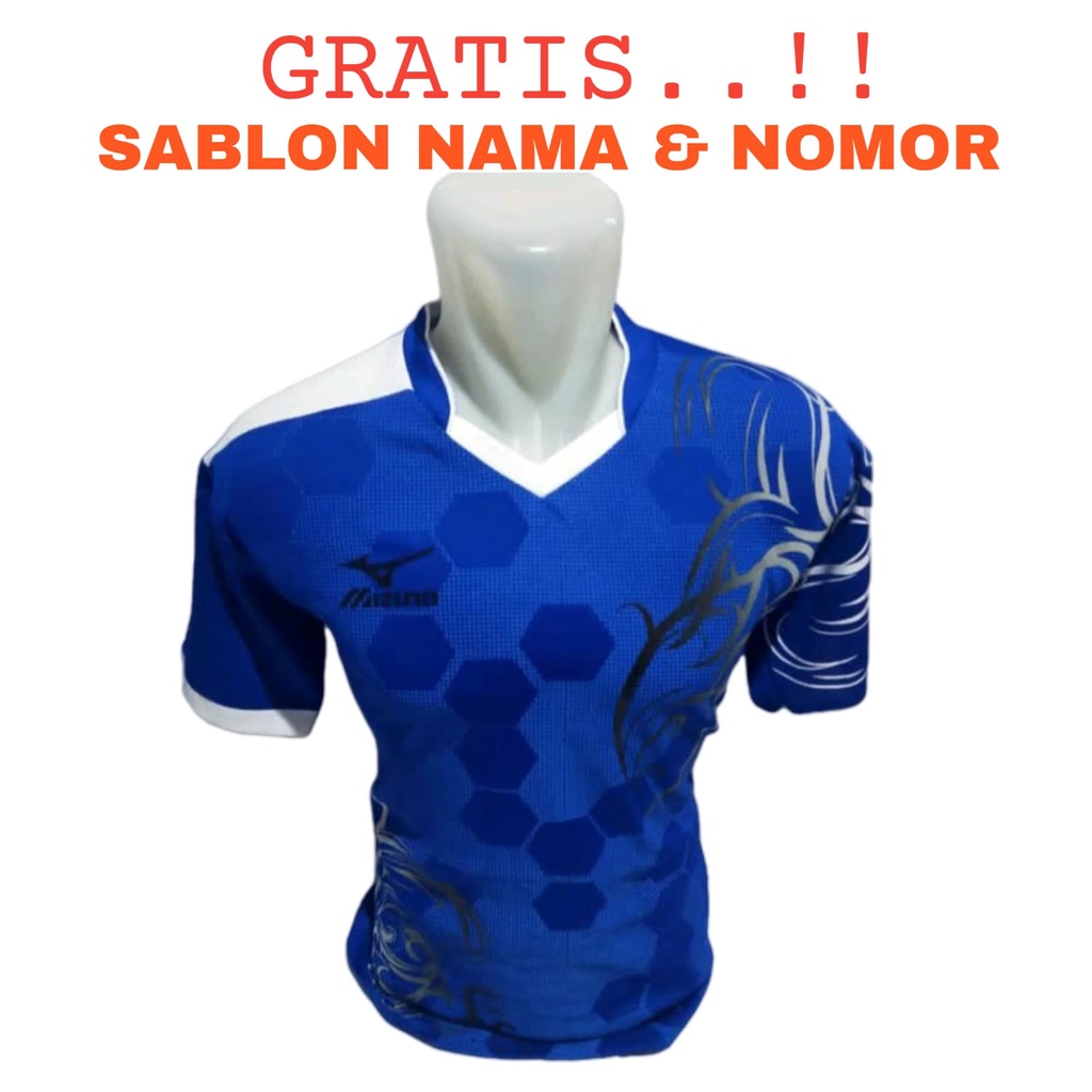 ( FREE SABLON NAMA &amp; NOM0R ) Baju olahraga badminton bulutangkis bola futsal volly baju atasan dewasa terbaru