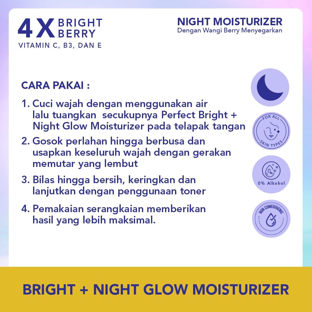 Wardah Perfect Bright Bright + Night Glow Night Moisturizer 20 ml