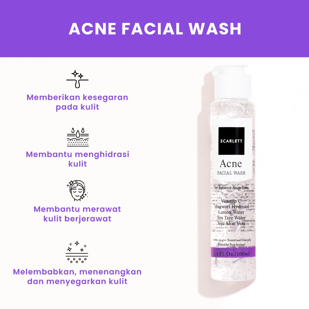 Scarlett Whitening Acne Facial Wash Pembersih Wajah Jerawat