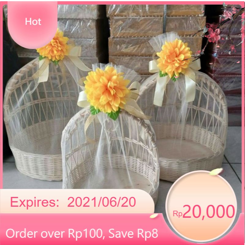 keranjang hantaran rotan parcel sangkar rotan (isi3) / keranjang parcel hantaran seserahan hampers /