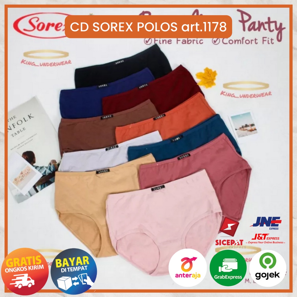 Celana Dalam Wanita Sorex 1778 Polos Basic Maxi Party Edition Bahan Katun Premium Berkualitas Harga Murah