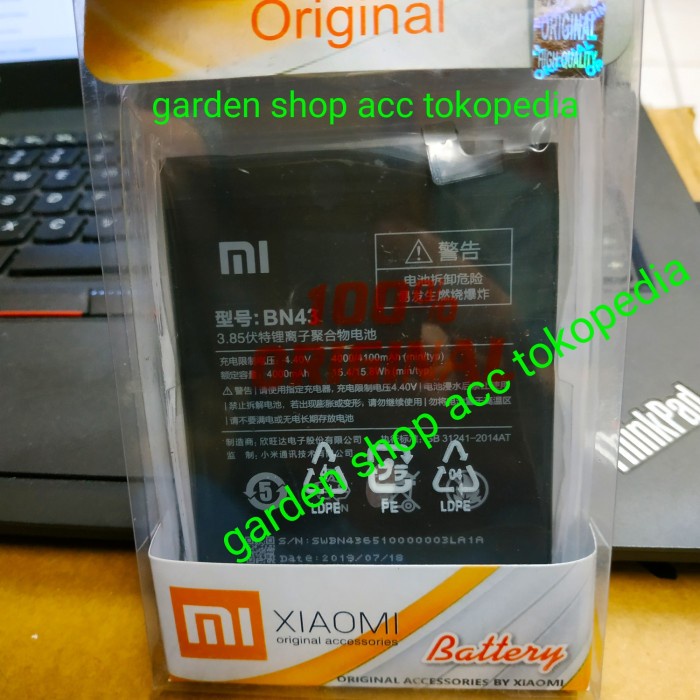 BATERAI XIAOMI REDMI NOTE 4X / BN 43 / BN43 ORIGINAL 100%