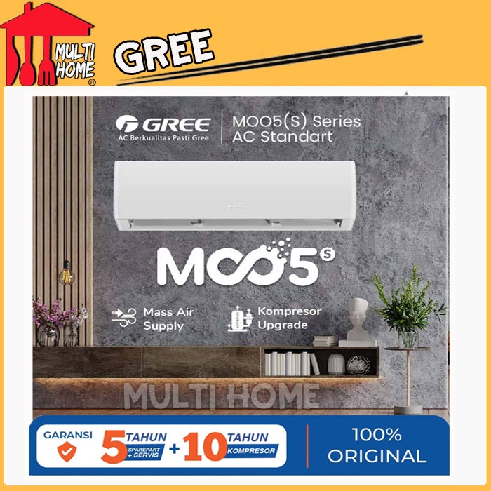 AC Gree Standard 1/2PK - PUTIH (Indoor &amp; Outdoor)