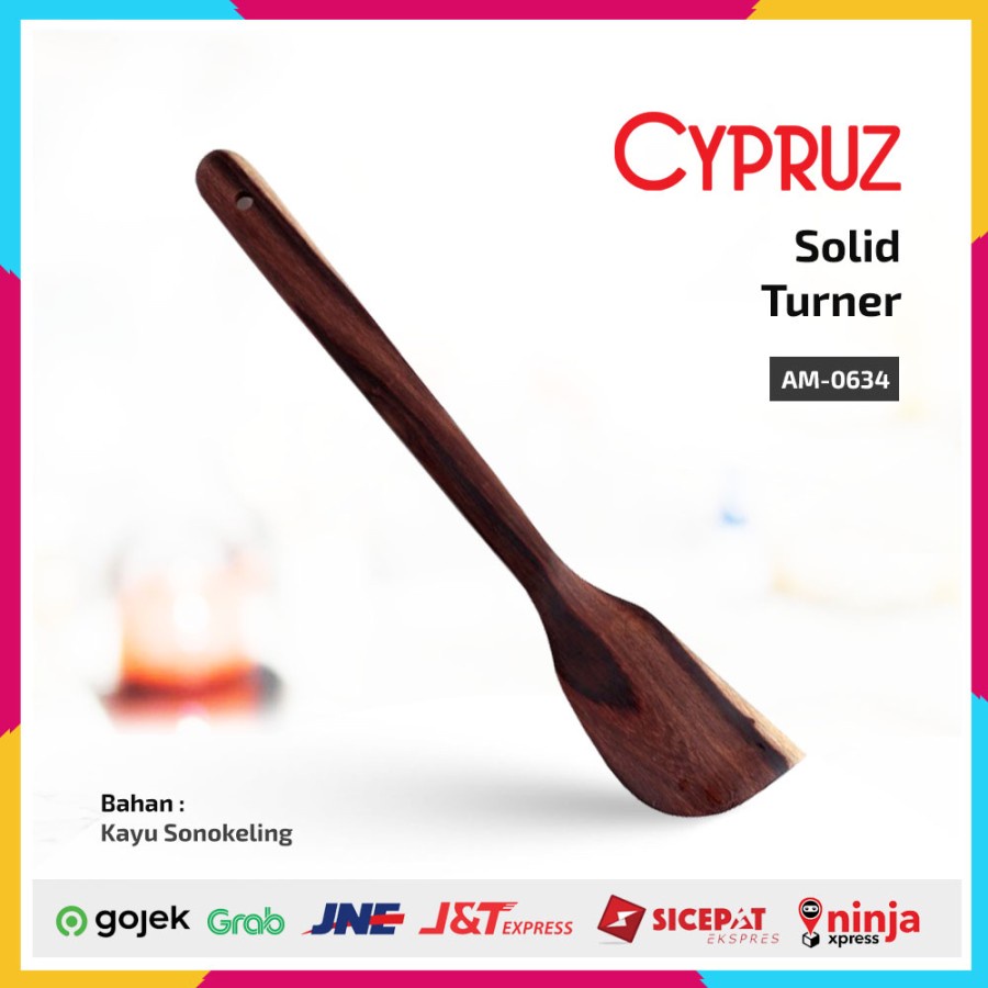 Cypruz Sutil Kotak Lancip Kayu Sonokeling / Solid Turner AM-0634