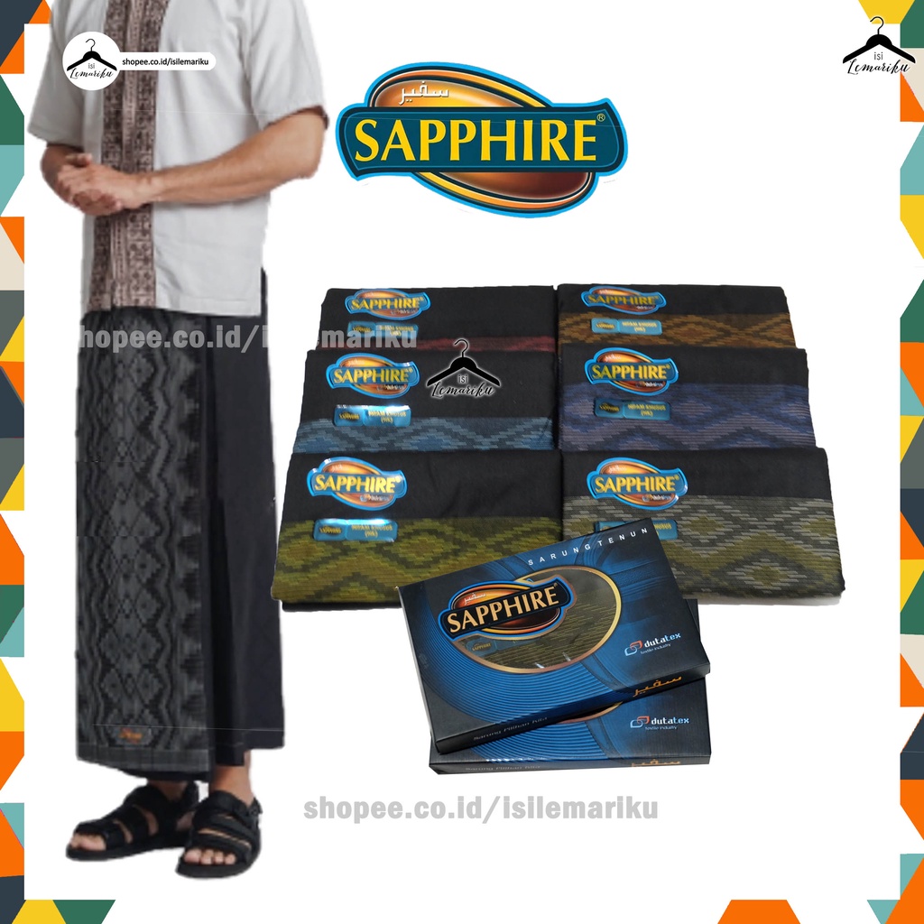 Sarung Sapphire Hitam Khusus (HK) / Sarung Tenun Pria