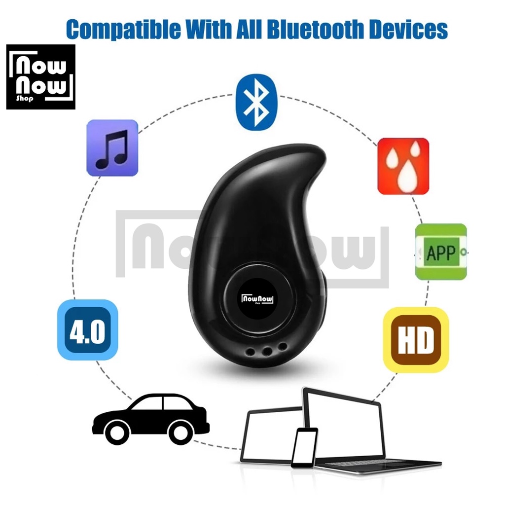 Headset Earphone Handsfree HF Bluetooth Mini Model Bentuk Keong Stereo In Ear Oppo A37 Xiaomi Redmi 1 2 3 4 4A 4X 5 5A Note Mi2 Mi4 Mi4i Mi4C Mi5 Note 6 6A 7 7A 8 8A 9 9C 9T 10 10s 11 Super Bass High Quality