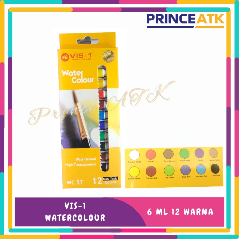 

WATERCOLOUR CAT AIR 12 WARNA 6 ML VIS-1