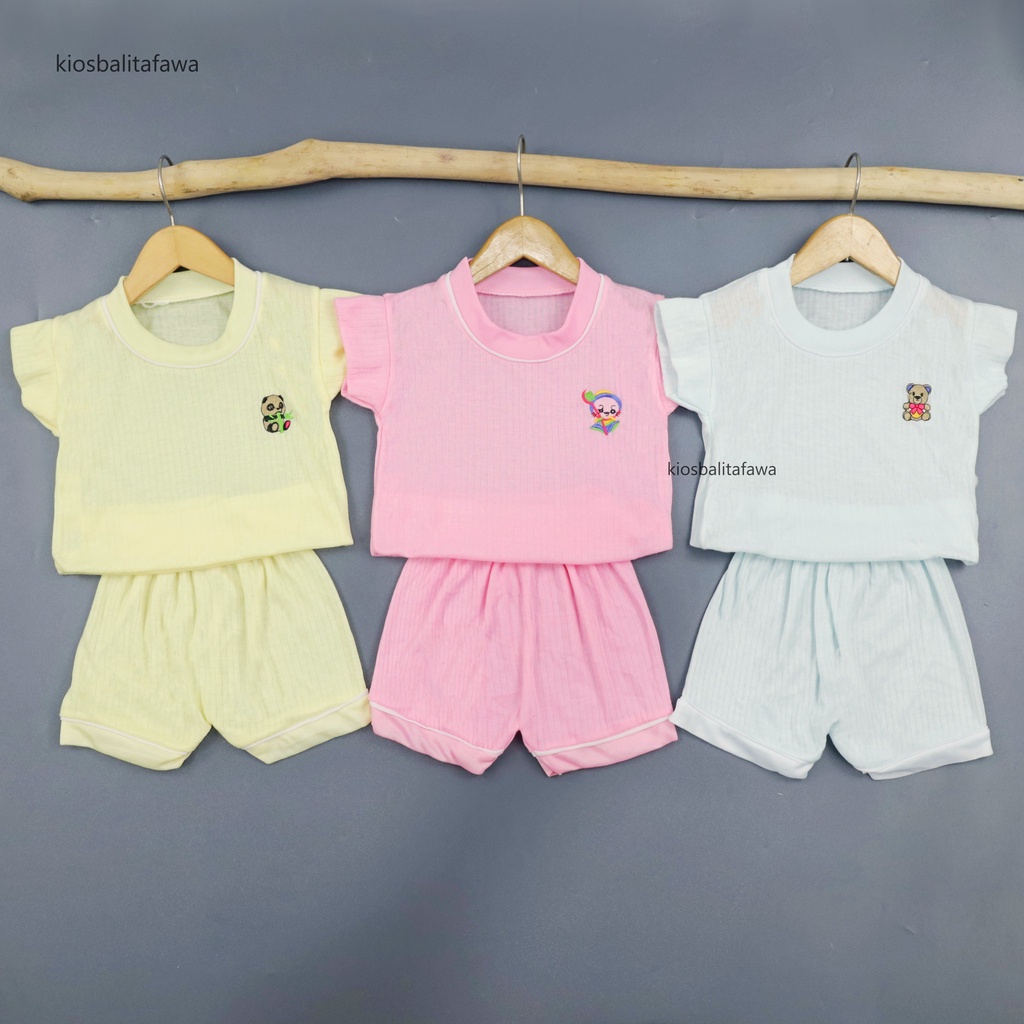 (SATUAN) Kaos Oblong Bayi 0-6 Bulan / SNI Baju Baby Perempuan Laki Pakaian Tidur Kado Bayi Murah