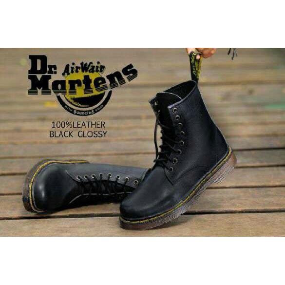 Sepatu Boots Pria Dr.Martin Boots Docmart 8 Hole Original Handmade - Hitam, 38