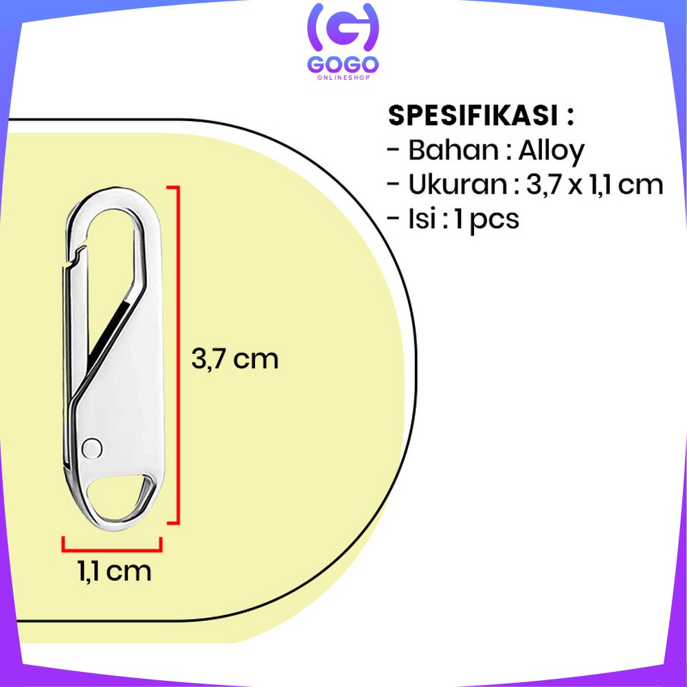 GOGO-C637 Pengait Restleting Universal Zipper Cantelan Gantungan serbaguna / Cantelan Alat Penarik Sleting Bisa Dilepas Pasang