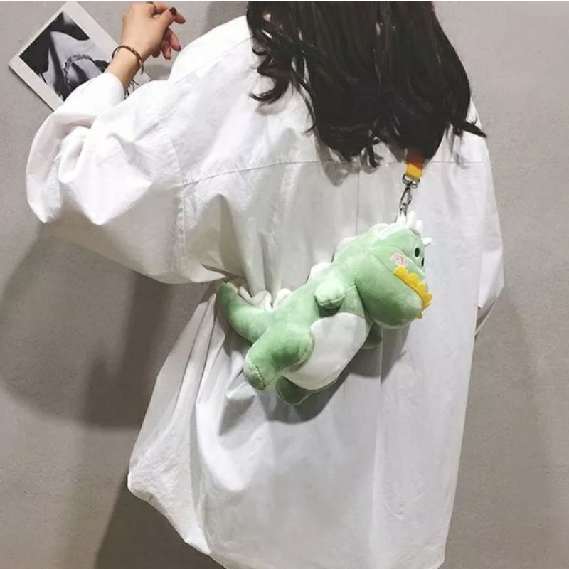 dem_sare / DS1175  ALDINO Tas Selempang Boneka Lucu Tas bulu selempang bahu tas selempang boneka dino