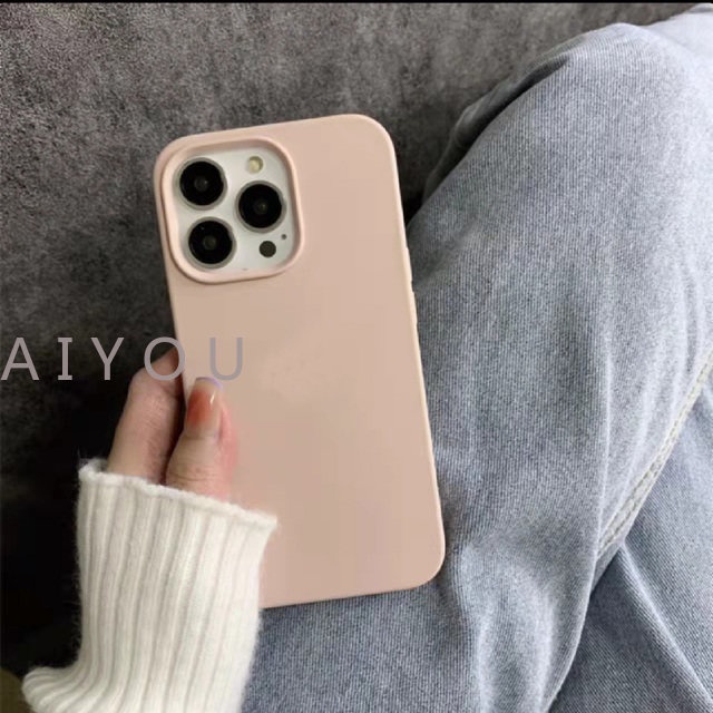 Casing soft case Silikon Warna Polos Untuk iPhone 14 13 pro max bumper