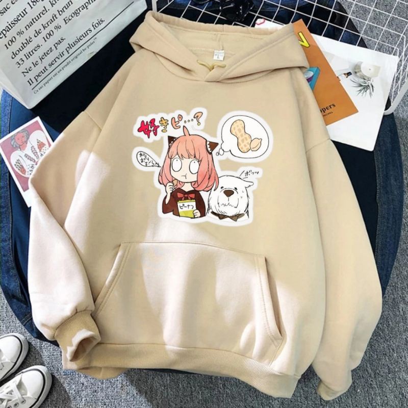 Jaket Hoodie Anak Perempuan Hudi Anya Peanutt With Friend