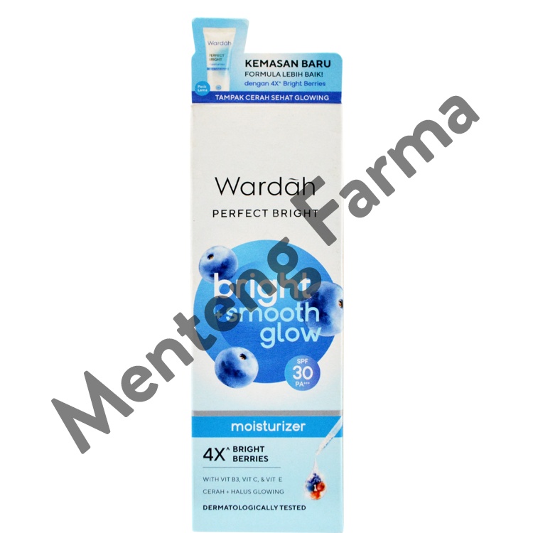 Wardah Perfect Bright Moisturizer + Smooth Glow SPF 30 20 mL- Pelembab Kulit Normal dan Kering