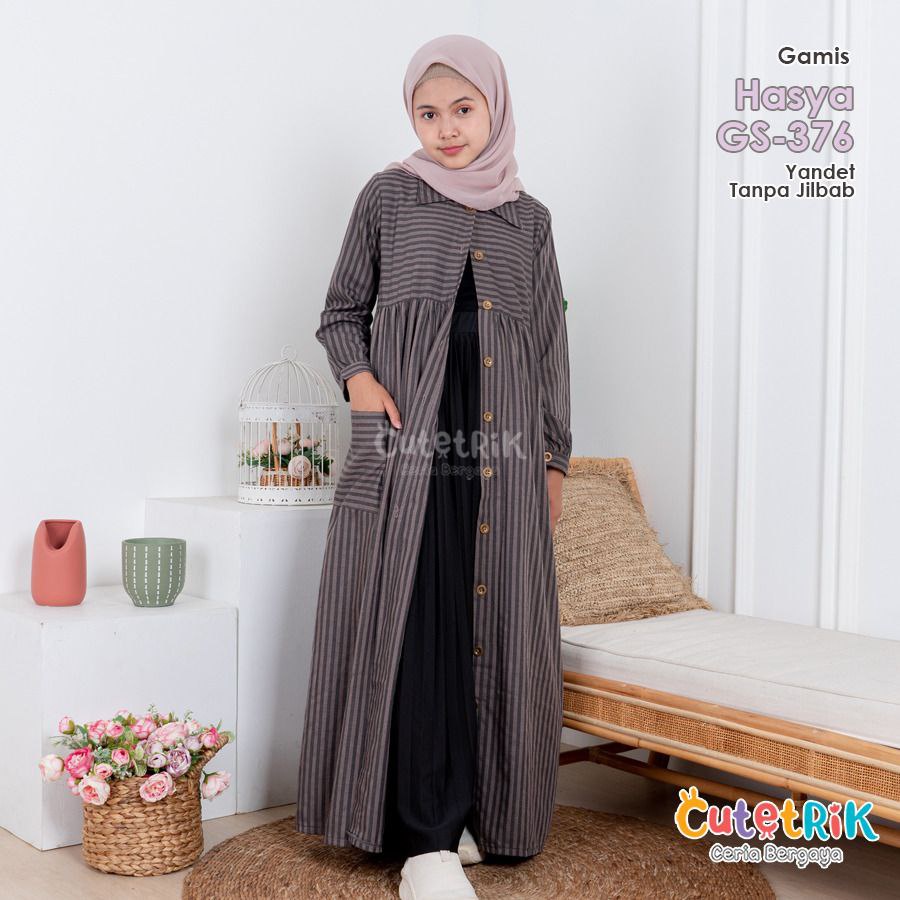 GAMIS ANAK PEREMPUAN CUTETRIK GAMIS TUNIK  HASYA GS376 TUNIK ANAK KINAN AT19 LENGAN PANJANG USIA 8 1