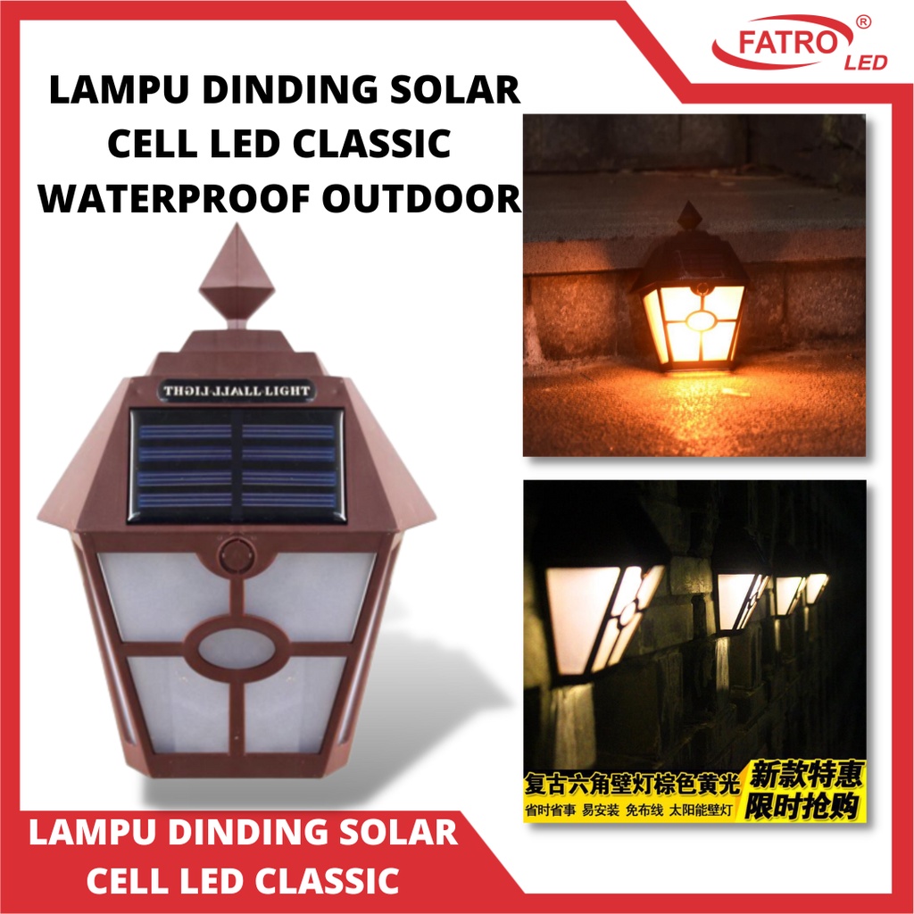 Jual Fatro Lampu Dinding Solar Cell Led Classic Waterproof Outdoor