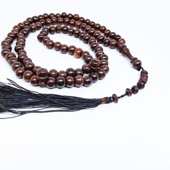 Tasbih Kayu Galih Asem Asli Bertuah 99 Butir - VeE Kalung Tasbih