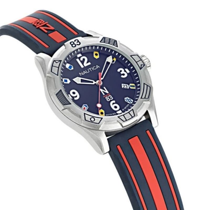 jam tangan wanita original NAUTICA NAPPOF910 RUBBER STRAP BLUE