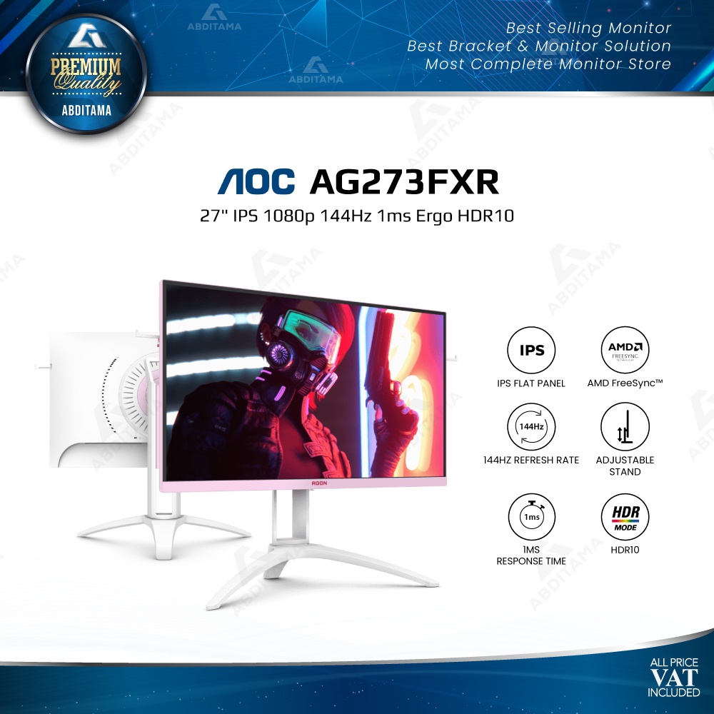 Monitor LED Gaming AOC AGON AG273FXR 27" IPS 1080P 144hz 1ms - PINK
