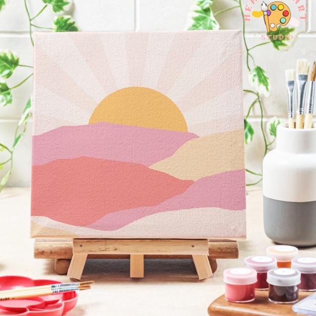 

Paint by number lukisan sunrise canvas 20x20 cm - 15x15cm