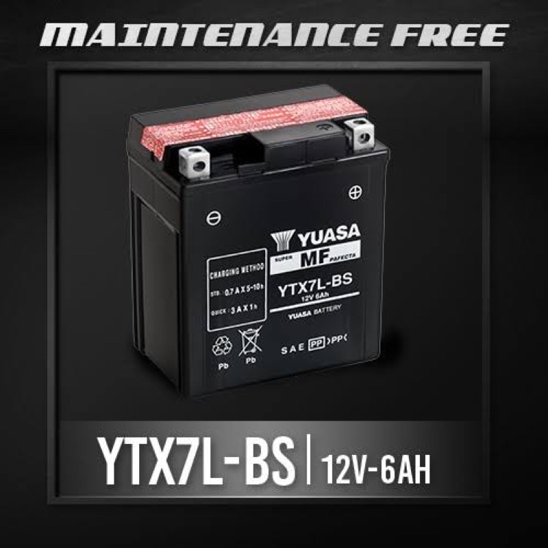 Jual AKI YUASA YTX7L-BS (Aki Untuk Motor Yamaha R25, CBR 250, Suzuki AN