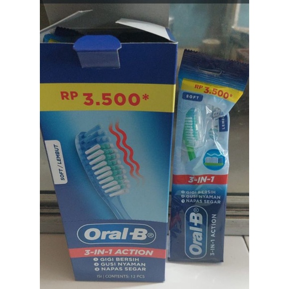 Oral-B sikat 3 IN 1 ACTION X 2 PCS