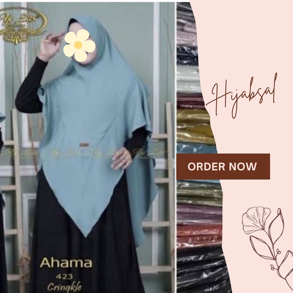 Ahama jilbab crinkle / khimar crinkle / jilbab jumbo / jilbab ahama aje zas / bergo / jilbab syari /