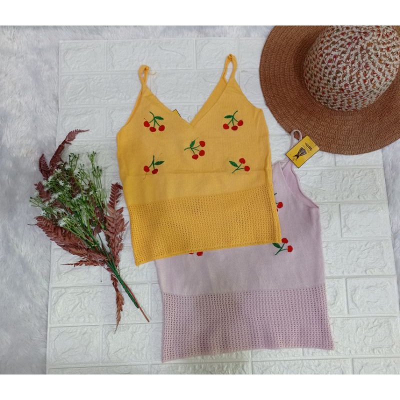 TANKTOP RAJUT||CROP TOP