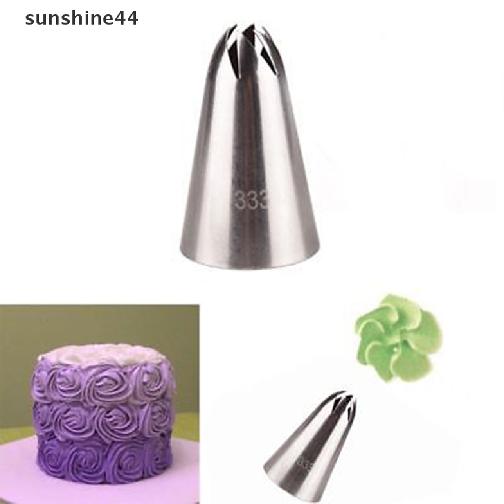 Sunshine Ujung Mulut Pipa Icing Krim Desain Rose Ukuran Besar Bahan Stainless Steel  .