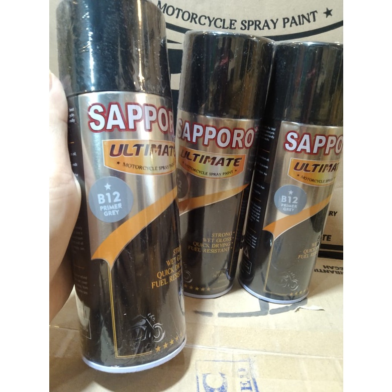 cat spray pilok pilox cat semprot sapporo saporo ultimate b12 primer grey b12 poxy 400ml