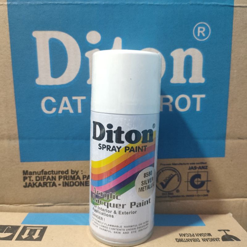 Pilok Cat Diton Silver Metallic 8580 Primer Grey Epoxy 8020 Clear 8540 Paketan Silver Metalik isi 3 pcs 150cc Pilox Cat Semprot Diton Spray Paint