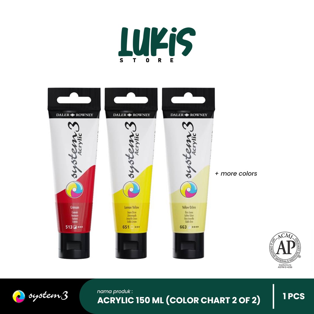 

Cat Akrilik SYSTEM3 Acrylic 150 ml (Color Chart 2 of 2)