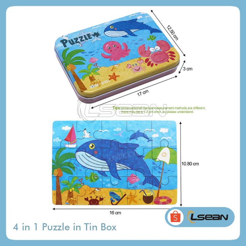 4in1 PUZZLE JIGSAW IN TIN BOX
