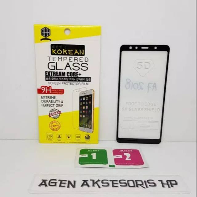 KOREAN Tempered Glass Samsung A7 2018 6.0&quot; TG 5D Samsung A750 FULL SCREEN Anti Gores Kaca FULL GLUE