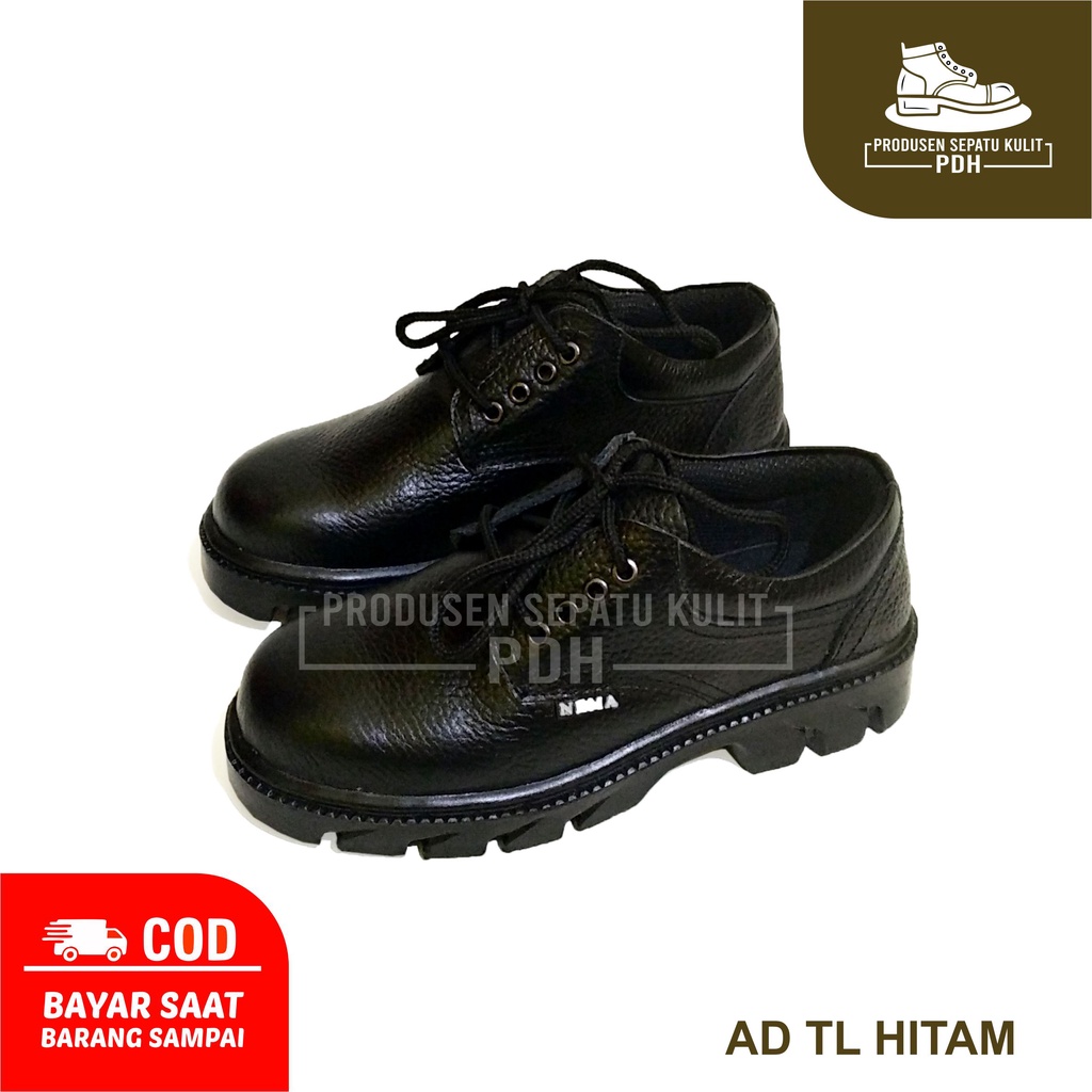 SEPATU SAFETY TALI KULIT ASLI SEPATU SAFETY PRIA WANITA UNISEX WORK SAFETY SHOES CEWEK SOL KARET SEPATU SEFTY PENDEK SEPATU SAFETY CEWEK