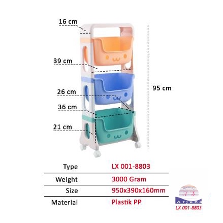 Rak Mainan Smile Rak Mini Roda 3 Susun Tempat Penyimpanan